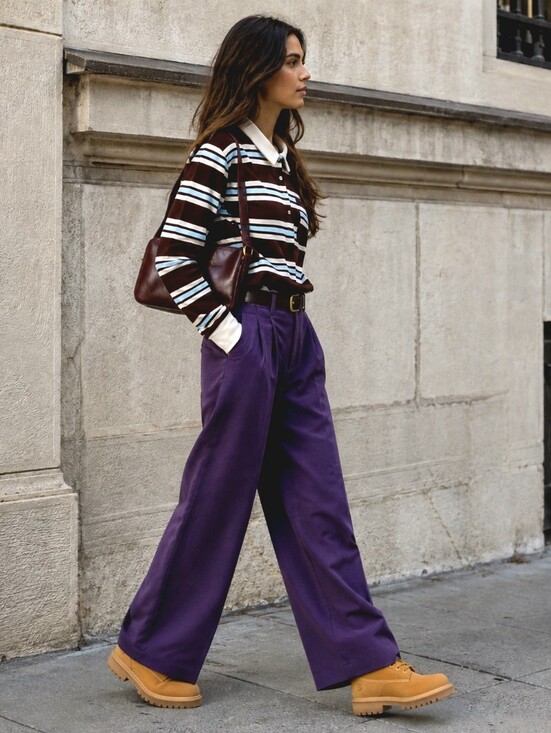 KIRIOUS LOS ANGELES Tops - KIRIOUS🐞LA Y2K Rugby Polo Cropped Burgundry Striped Long Sleeve Shirt Sz: L